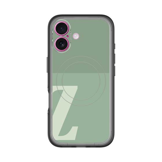 スリムプロテクションプレミアムケース with MagSafe［ オリジナル - initial two tone - Z green ］