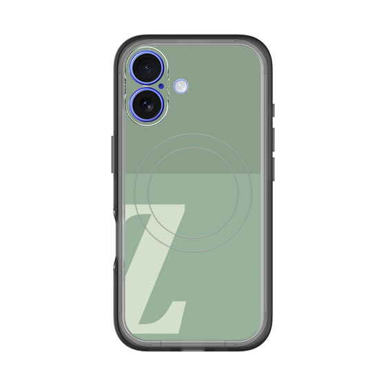 スリムプロテクションプレミアムケース with MagSafe［ オリジナル - initial two tone - Z green ］