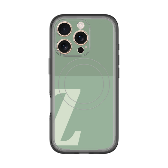 スリムプロテクションプレミアムケース with MagSafe［ オリジナル - initial two tone - Z green ］