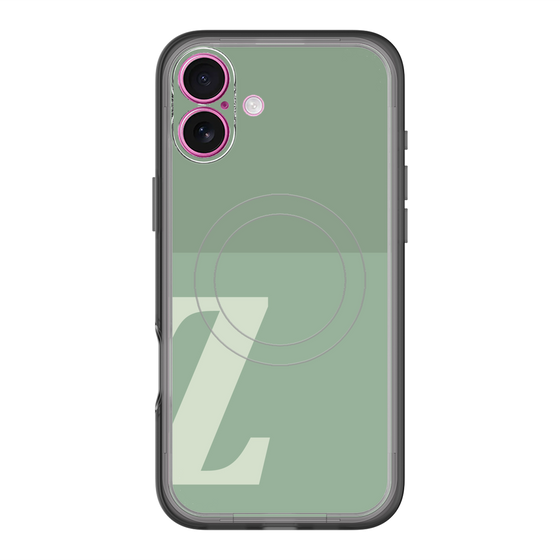 スリムプロテクションプレミアムケース with MagSafe［ オリジナル - initial two tone - Z green ］
