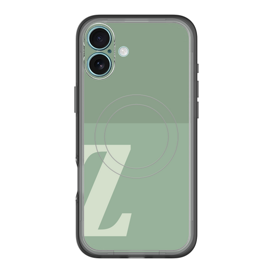 スリムプロテクションプレミアムケース with MagSafe［ オリジナル - initial two tone - Z green ］