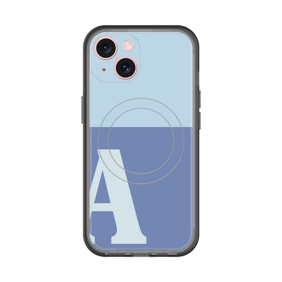 スリムプロテクションプレミアムケース with MagSafe［ オリジナル - initial two tone - A blue ］