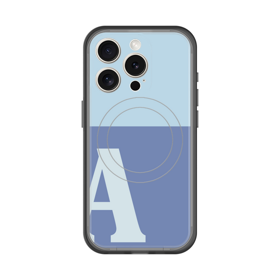 スリムプロテクションプレミアムケース with MagSafe［ オリジナル - initial two tone - A blue ］