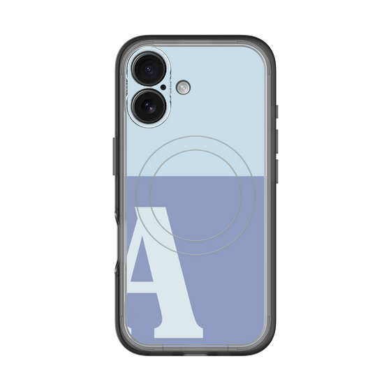 スリムプロテクションプレミアムケース with MagSafe［ オリジナル - initial two tone - A blue ］