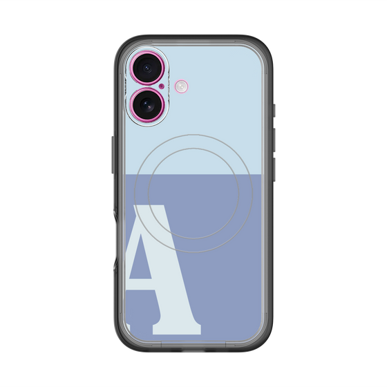 スリムプロテクションプレミアムケース with MagSafe［ オリジナル - initial two tone - A blue ］
