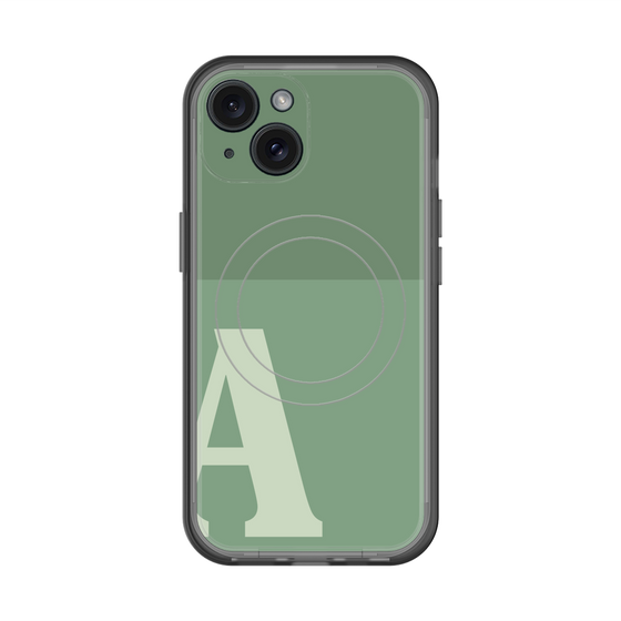 スリムプロテクションプレミアムケース with MagSafe［ オリジナル - initial two tone - A green ］