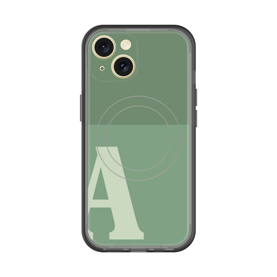 スリムプロテクションプレミアムケース with MagSafe［ オリジナル - initial two tone - A green ］