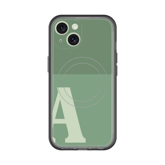 スリムプロテクションプレミアムケース with MagSafe［ オリジナル - initial two tone - A green ］
