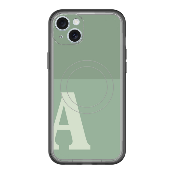 スリムプロテクションプレミアムケース with MagSafe［ オリジナル - initial two tone - A green ］