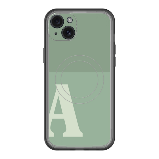 スリムプロテクションプレミアムケース with MagSafe［ オリジナル - initial two tone - A green ］