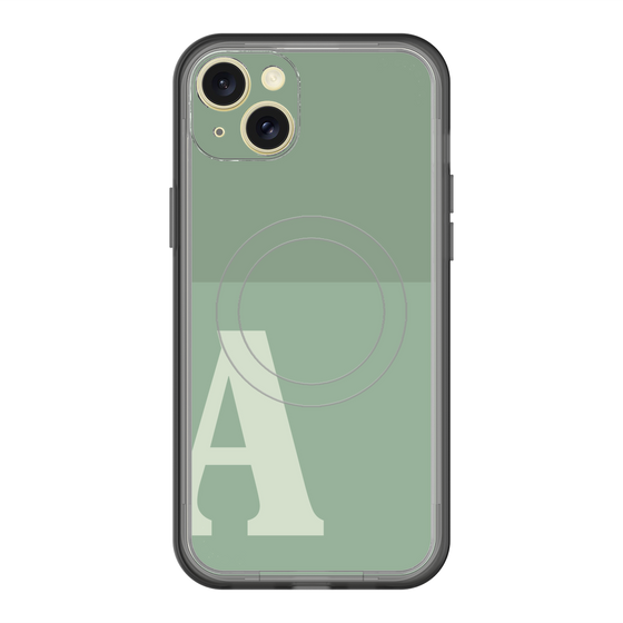 スリムプロテクションプレミアムケース with MagSafe［ オリジナル - initial two tone - A green ］