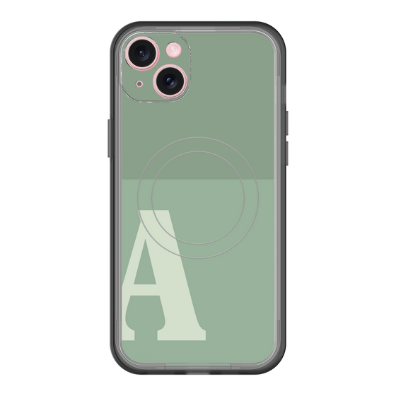 スリムプロテクションプレミアムケース with MagSafe［ オリジナル - initial two tone - A green ］