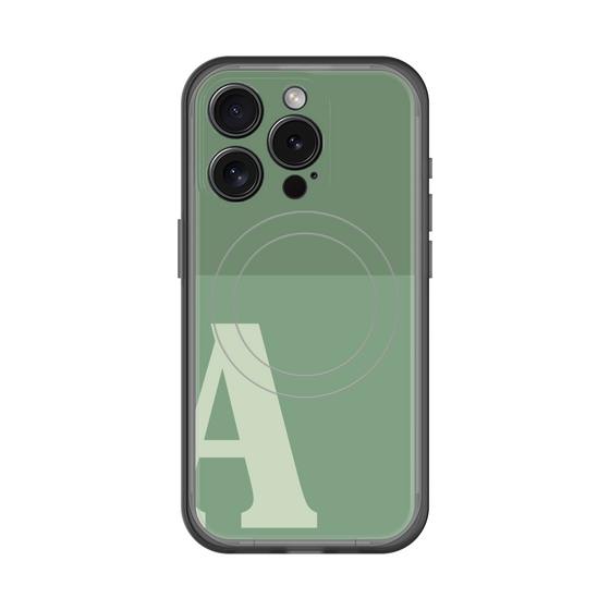 スリムプロテクションプレミアムケース with MagSafe［ オリジナル - initial two tone - A green ］