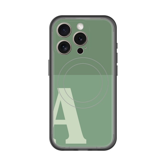 スリムプロテクションプレミアムケース with MagSafe［ オリジナル - initial two tone - A green ］