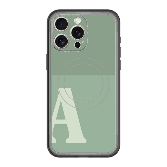 スリムプロテクションプレミアムケース with MagSafe［ オリジナル - initial two tone - A green ］