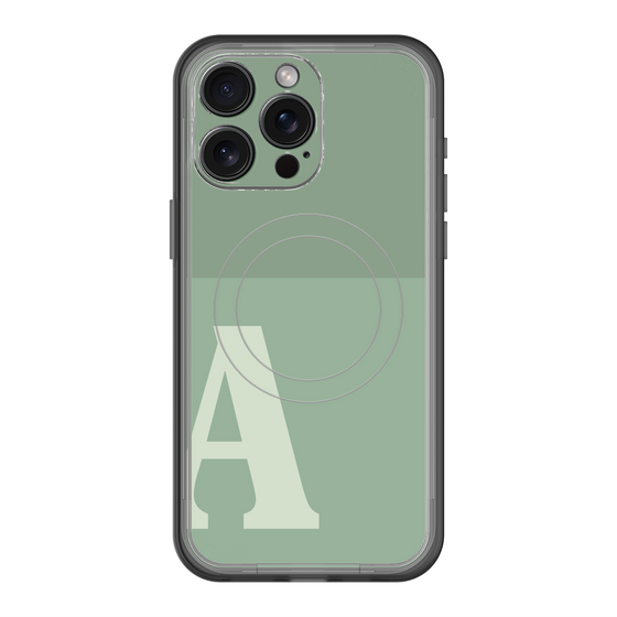 スリムプロテクションプレミアムケース with MagSafe［ オリジナル - initial two tone - A green ］