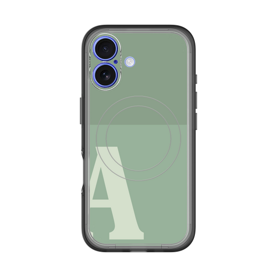 スリムプロテクションプレミアムケース with MagSafe［ オリジナル - initial two tone - A green ］