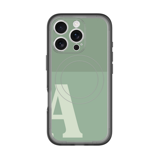 スリムプロテクションプレミアムケース with MagSafe［ オリジナル - initial two tone - A green ］