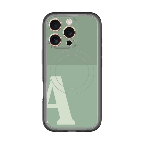 スリムプロテクションプレミアムケース with MagSafe［ オリジナル - initial two tone - A green ］