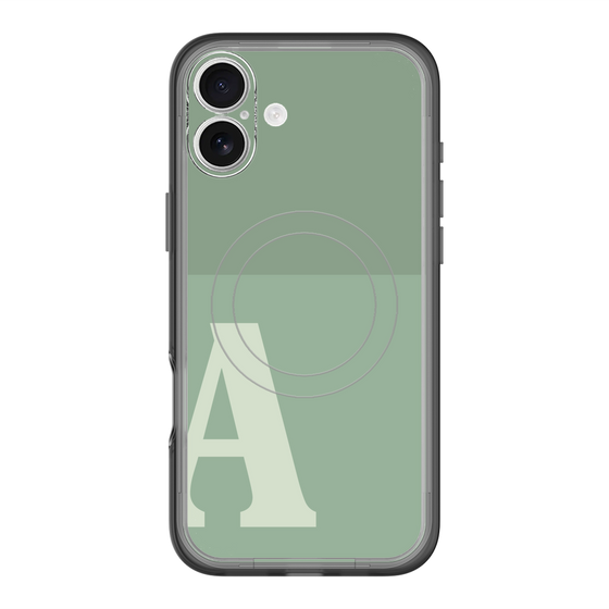 スリムプロテクションプレミアムケース with MagSafe［ オリジナル - initial two tone - A green ］