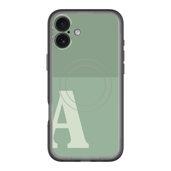 スリムプロテクションプレミアムケース with MagSafe［ オリジナル - initial two tone - A green ］