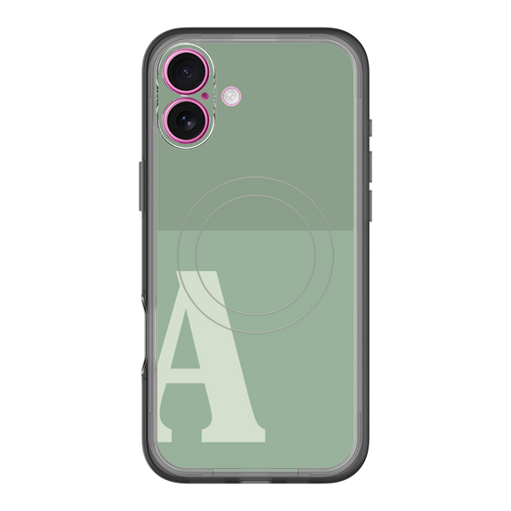 スリムプロテクションプレミアムケース with MagSafe［ オリジナル - initial two tone - A green ］