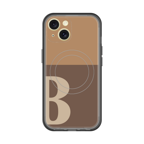 スリムプロテクションプレミアムケース with MagSafe［ オリジナル - initial two tone - B brown ］