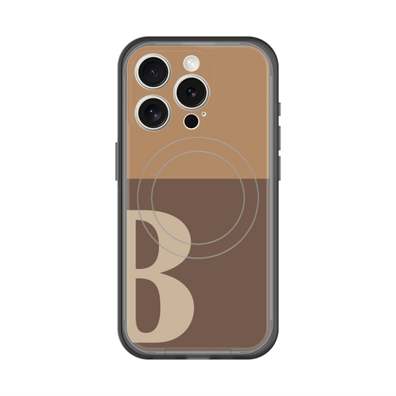 スリムプロテクションプレミアムケース with MagSafe［ オリジナル - initial two tone - B brown ］