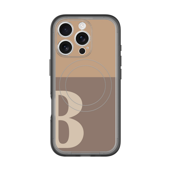 スリムプロテクションプレミアムケース with MagSafe［ オリジナル - initial two tone - B brown ］
