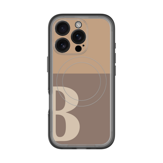 スリムプロテクションプレミアムケース with MagSafe［ オリジナル - initial two tone - B brown ］