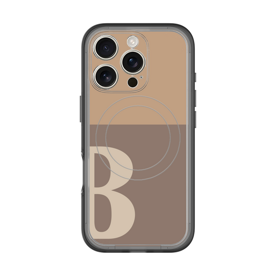 スリムプロテクションプレミアムケース with MagSafe［ オリジナル - initial two tone - B brown ］