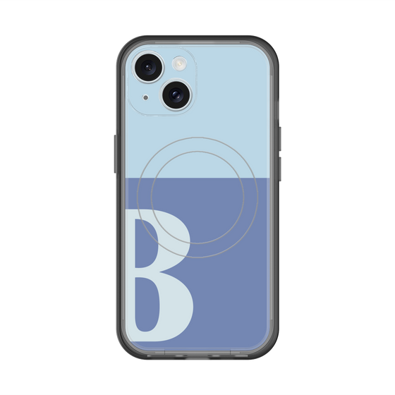 スリムプロテクションプレミアムケース with MagSafe［ オリジナル - initial two tone - B blue ］