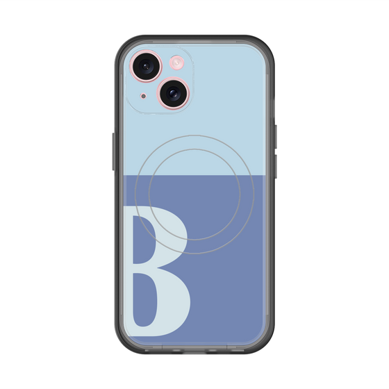 スリムプロテクションプレミアムケース with MagSafe［ オリジナル - initial two tone - B blue ］