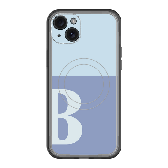 スリムプロテクションプレミアムケース with MagSafe［ オリジナル - initial two tone - B blue ］
