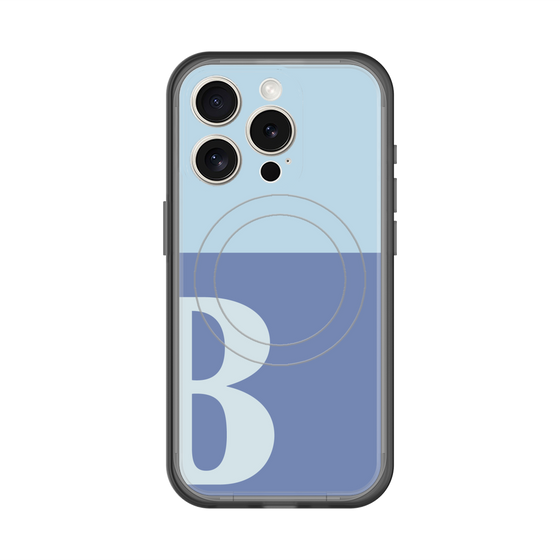 スリムプロテクションプレミアムケース with MagSafe［ オリジナル - initial two tone - B blue ］
