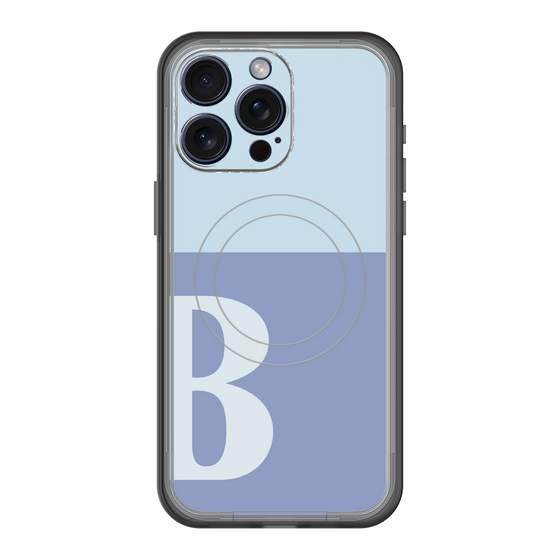 スリムプロテクションプレミアムケース with MagSafe［ オリジナル - initial two tone - B blue ］