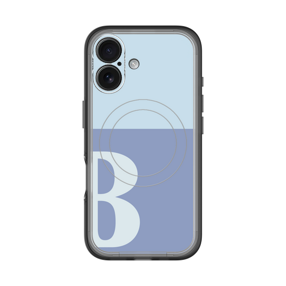 スリムプロテクションプレミアムケース with MagSafe［ オリジナル - initial two tone - B blue ］
