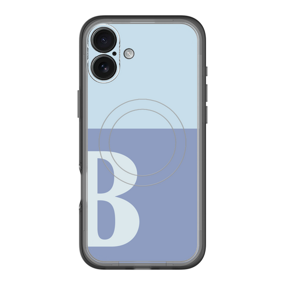 スリムプロテクションプレミアムケース with MagSafe［ オリジナル - initial two tone - B blue ］