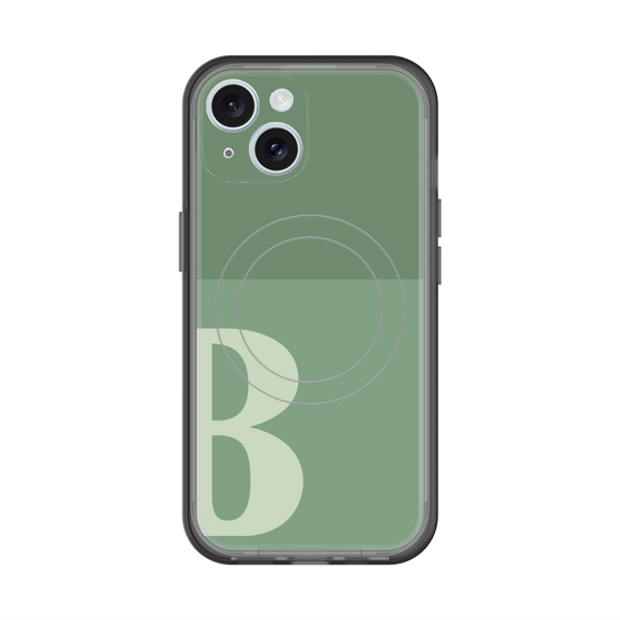 スリムプロテクションプレミアムケース with MagSafe［ オリジナル - initial two tone - B green ］