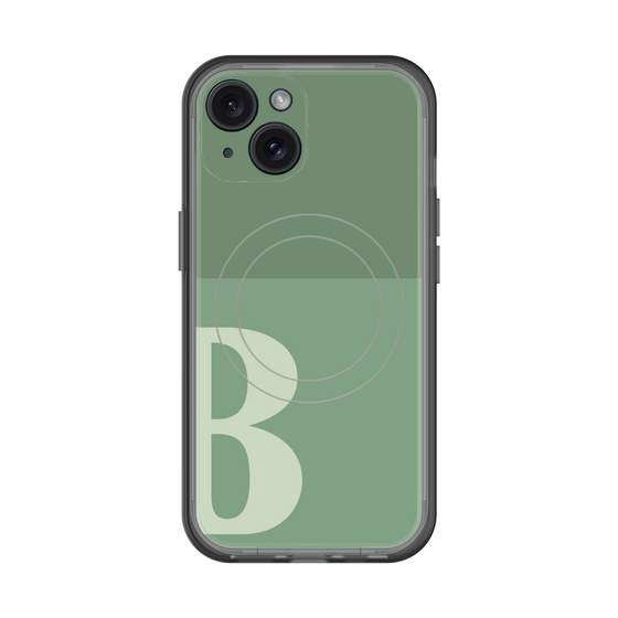 スリムプロテクションプレミアムケース with MagSafe［ オリジナル - initial two tone - B green ］