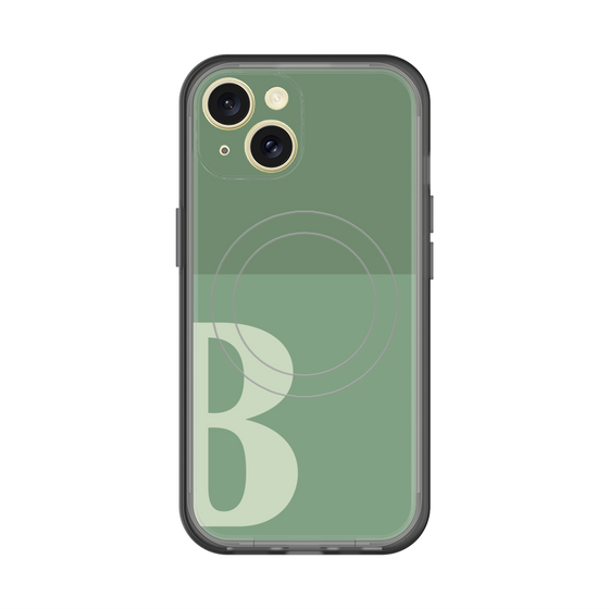 スリムプロテクションプレミアムケース with MagSafe［ オリジナル - initial two tone - B green ］