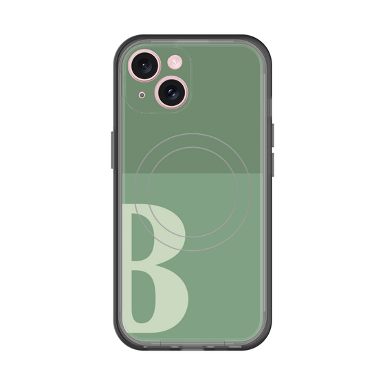 スリムプロテクションプレミアムケース with MagSafe［ オリジナル - initial two tone - B green ］