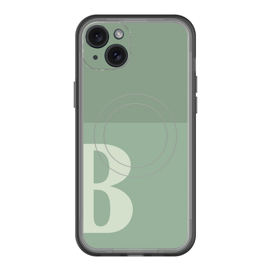 スリムプロテクションプレミアムケース with MagSafe［ オリジナル - initial two tone - B green ］
