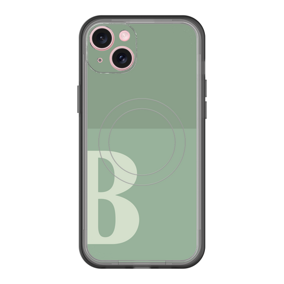 スリムプロテクションプレミアムケース with MagSafe［ オリジナル - initial two tone - B green ］