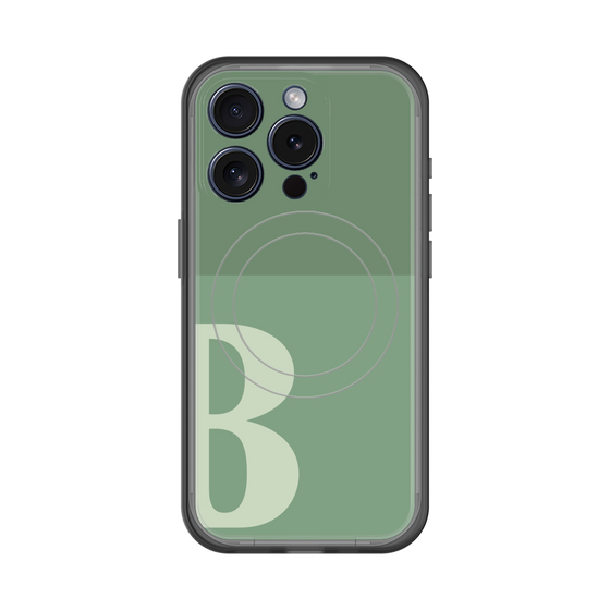 スリムプロテクションプレミアムケース with MagSafe［ オリジナル - initial two tone - B green ］