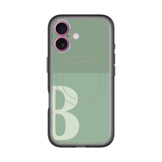 スリムプロテクションプレミアムケース with MagSafe［ オリジナル - initial two tone - B green ］