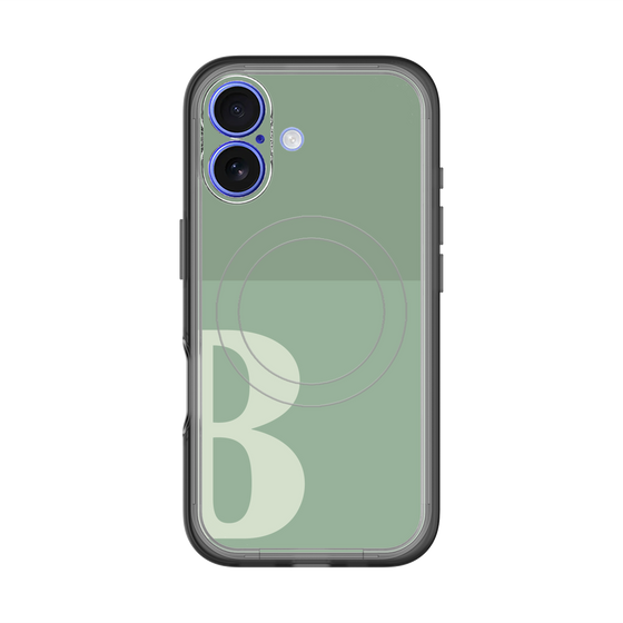 スリムプロテクションプレミアムケース with MagSafe［ オリジナル - initial two tone - B green ］