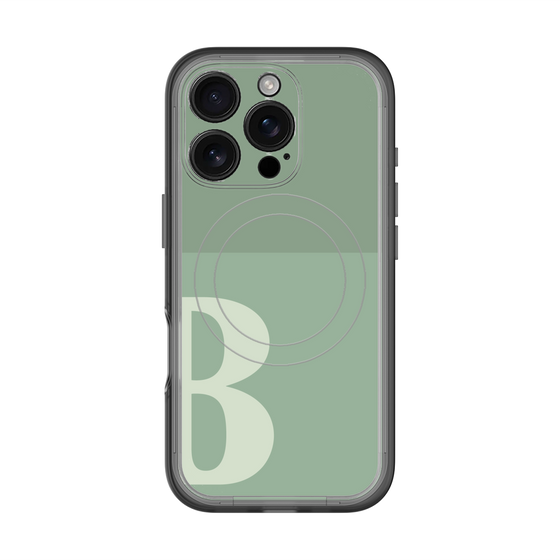 スリムプロテクションプレミアムケース with MagSafe［ オリジナル - initial two tone - B green ］