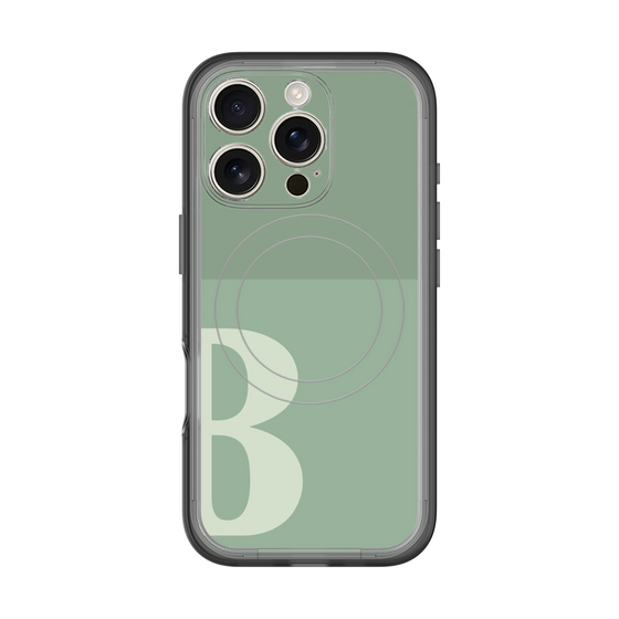 スリムプロテクションプレミアムケース with MagSafe［ オリジナル - initial two tone - B green ］