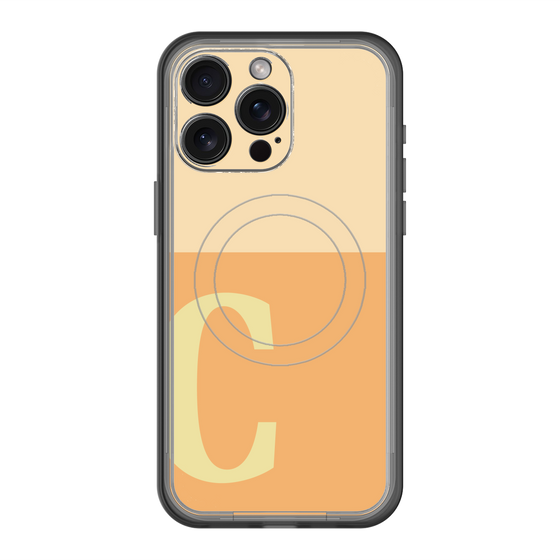 スリムプロテクションプレミアムケース with MagSafe［ オリジナル - initial two tone - C orange ］
